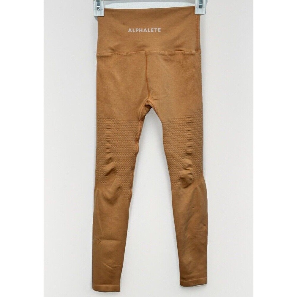 Alphalete Womens Leggings Amplify Contour Burnt Orange Size Small